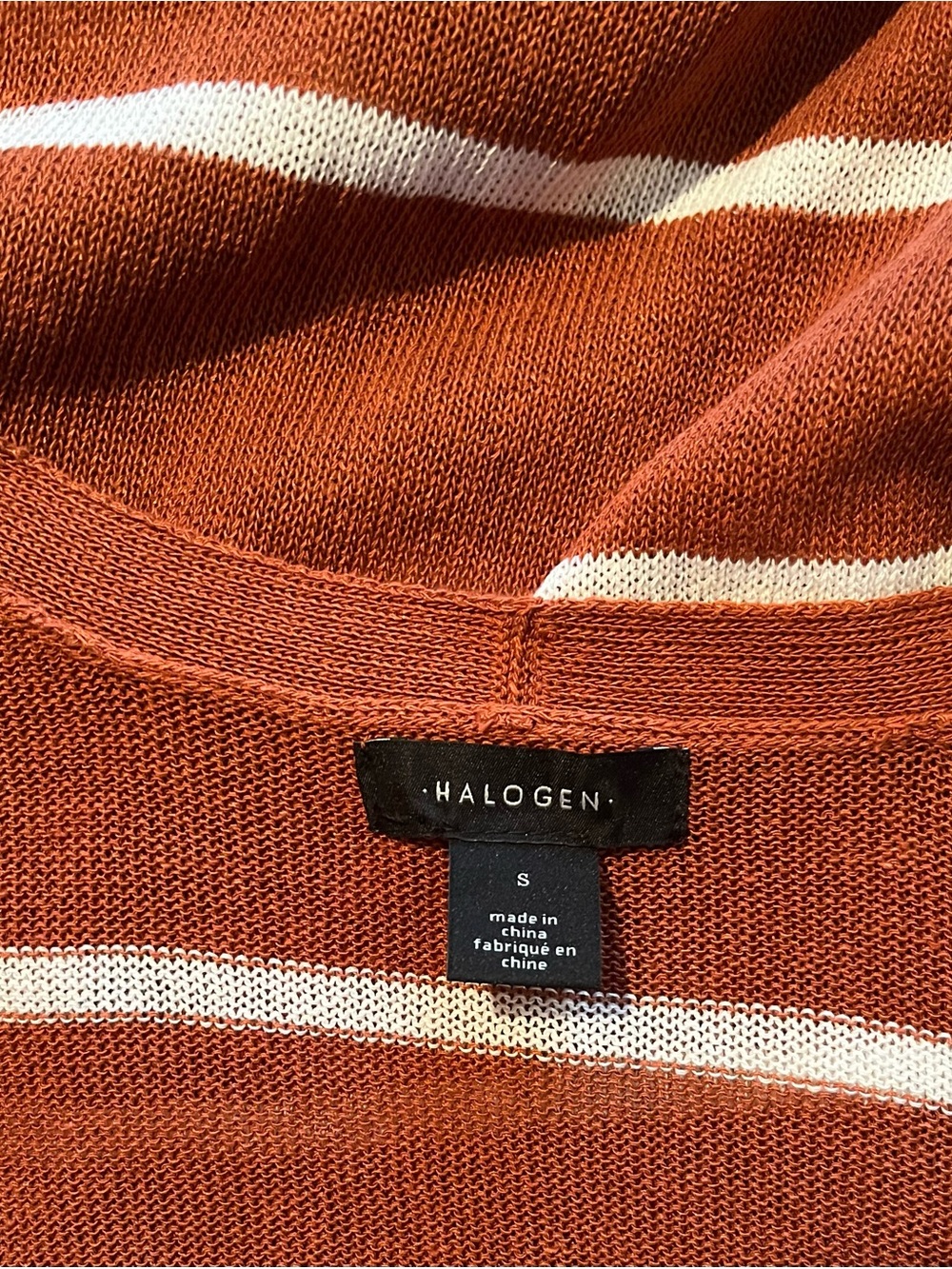 Halogen Rust and White Striped Knit Top - Picture 4 of 4
